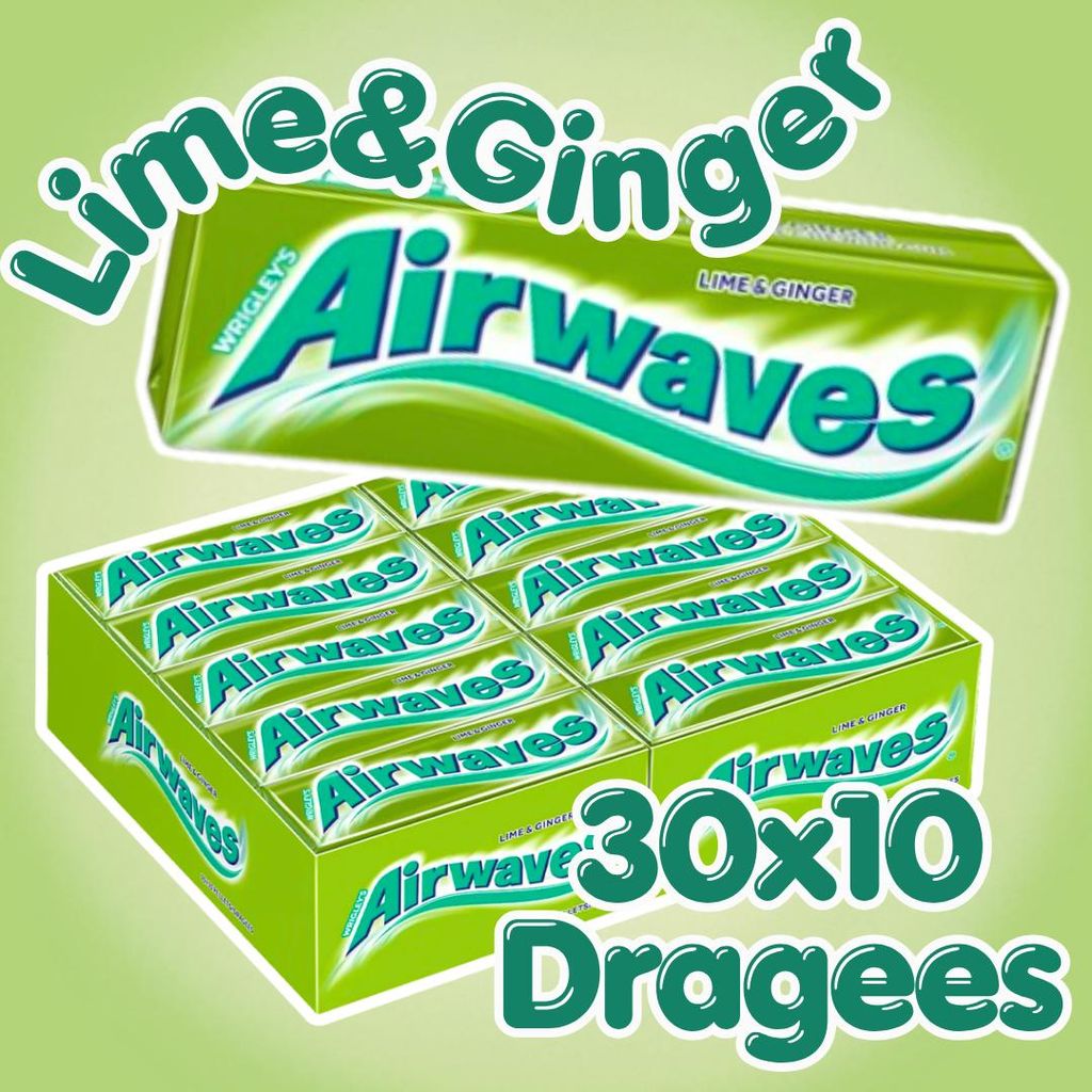 Wrigley's Airwaves Lime & Ginger Kaugummi 30 x 10 Dragees – Produktbild 