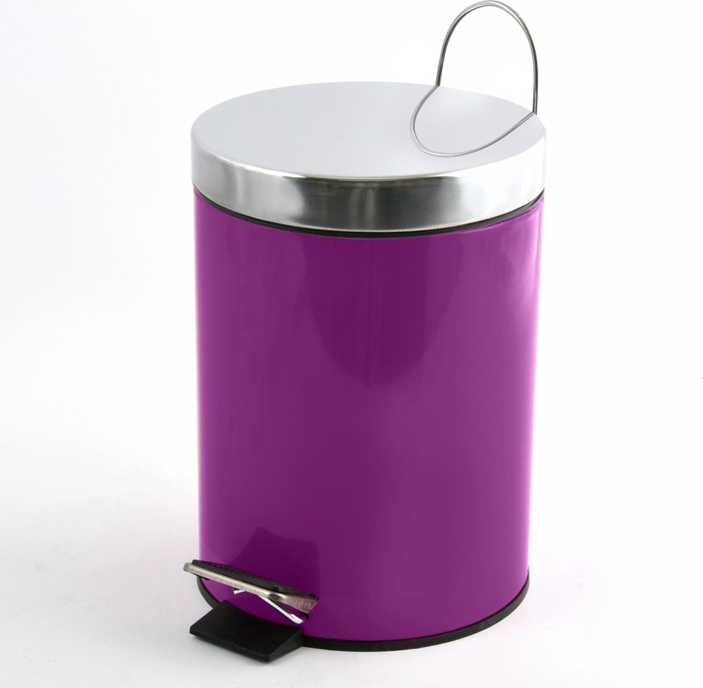 MSV Treteimer fur Bad/Toilette - lila - 3 Liter - 17 x 25 Produktbild 