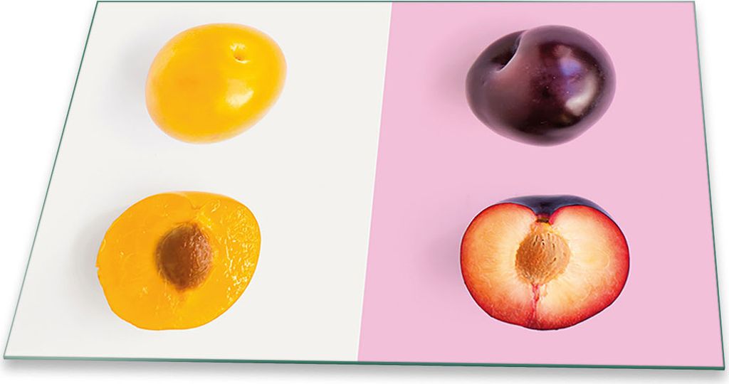 Herdabdeckplatte Glaskeramikkochfeld-Abdeckung Spritzschutz Glas Universal 80x52 Obst Bunt