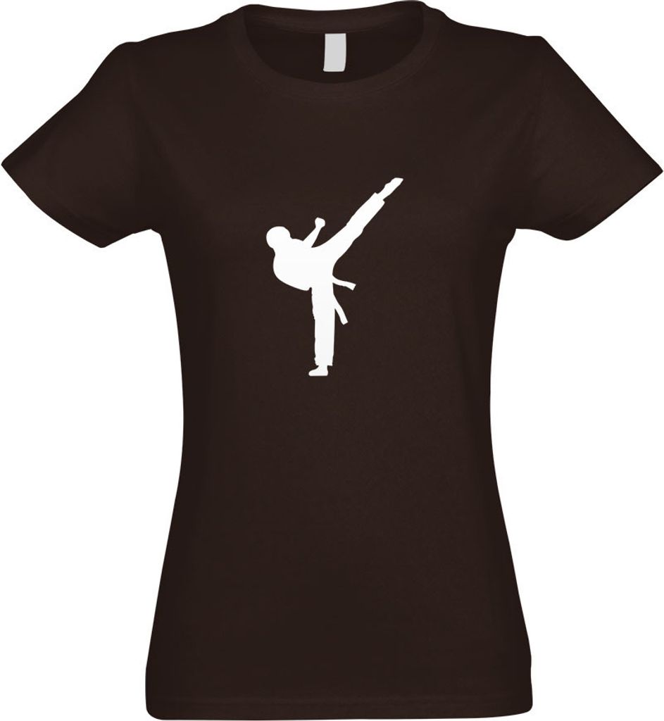 Kiwistar - T-Shirt tailliert - Damen - Chocolate - Karate Kampfsport Kämpfer - mit Motiv Bedruckt - Funshirt Design - Sport - Freizeit - Damen - S