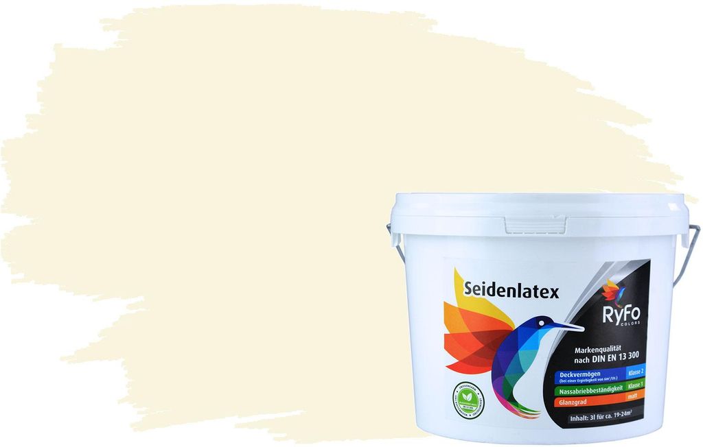 RyFo Colors Seidenlatex Trend Gelbtöne Hauch von Gelb 3l - bunte Innenfarbe, weitere Gelb Farbtöne und Größen erhältlich
