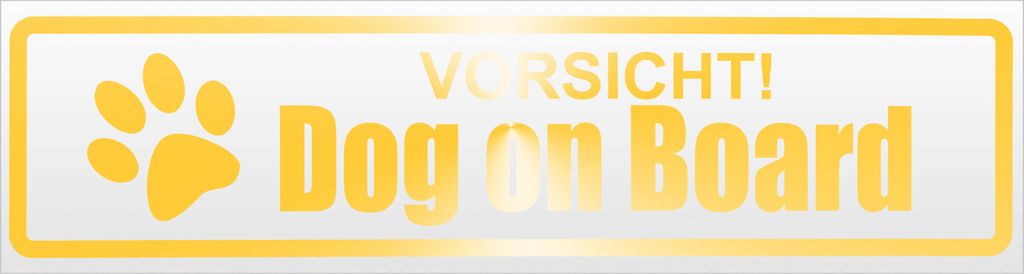 Kiwistar Vorsicht! Dog on Board Magnetschild Schild magnetisch - 20cm Gelb - reflektierend - Magnetfolie für Auto PKW Kfz