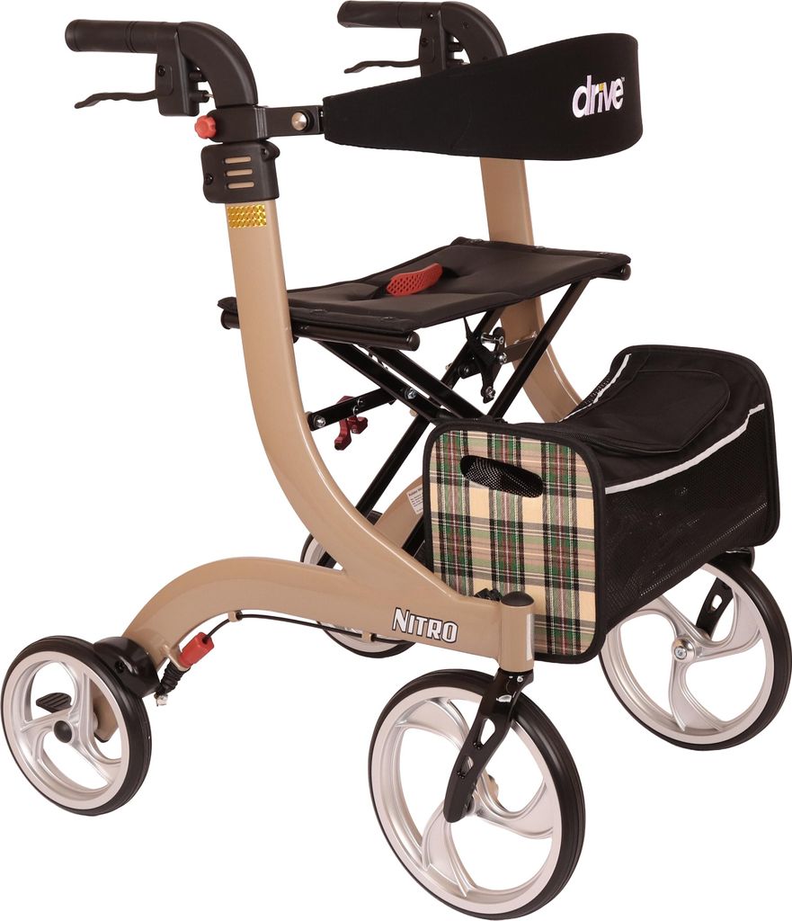 Drive Medical Nitro Rollator (M) Champagne | Leicht & Produktbild 