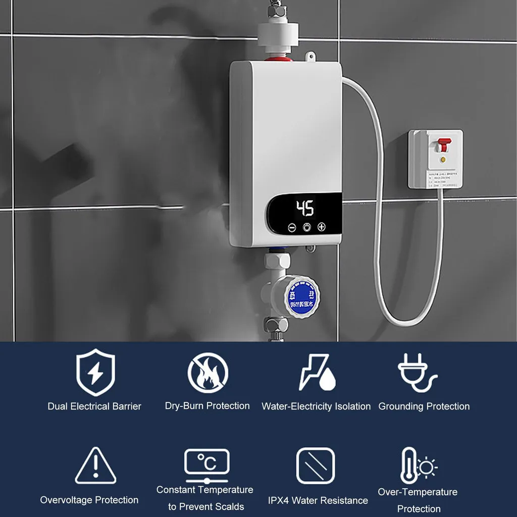 Chauffe-eau instantané électrique 5500W - Modèle Compact Digital LED