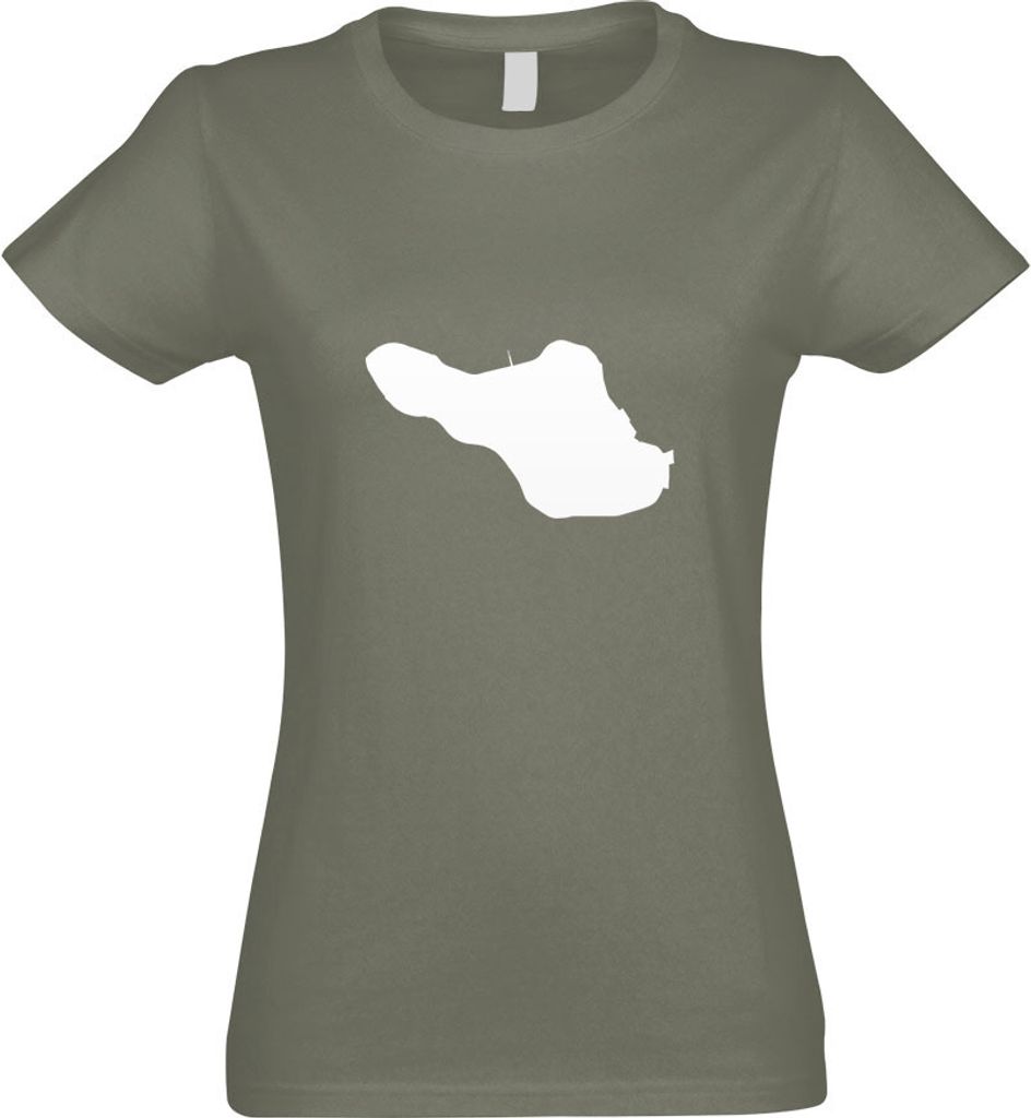 Kiwistar - T-Shirt tailliert - Damen - Olive - Hooge - Deutschland - Insel - mit Motiv Bedruckt - Funshirt Design - Sport - Freizeit - Damen - M