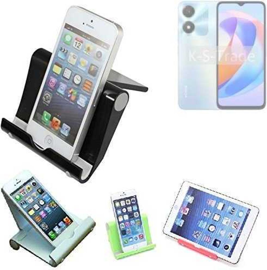 K-S-Trade Handy-Ständer kompatibel mit Honor Play 40C 5G faltbarer Tischständer Smartphone Tablet Halterung Reise