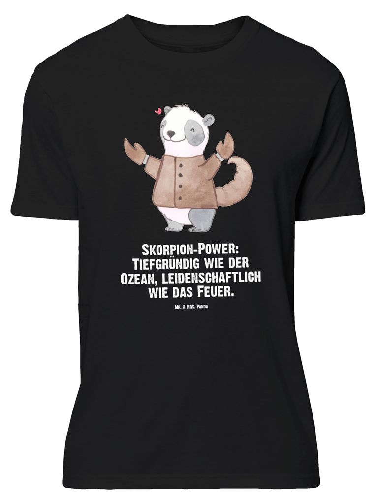 Mr. & Mrs. Panda Größe L T-Shirt Skorpion Astrologie - Schwarz - Geschenk, mit Spruch, Tierkreiszeichen, Shirt, Tshirt, Sternzeichen, Geburtstags...