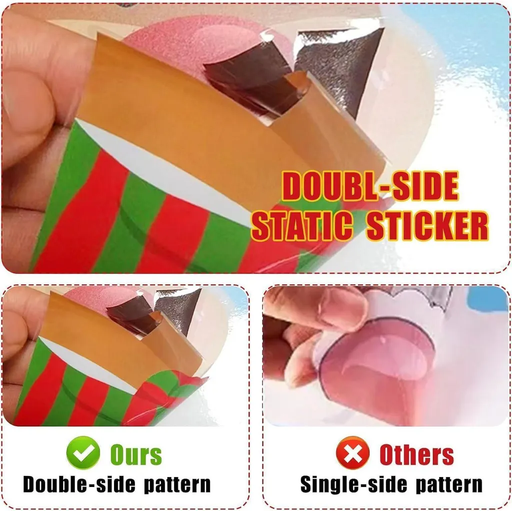 Sticker Noël Vitre sans Colle Réutilisable - Déco Propre 256 Pcs - 6