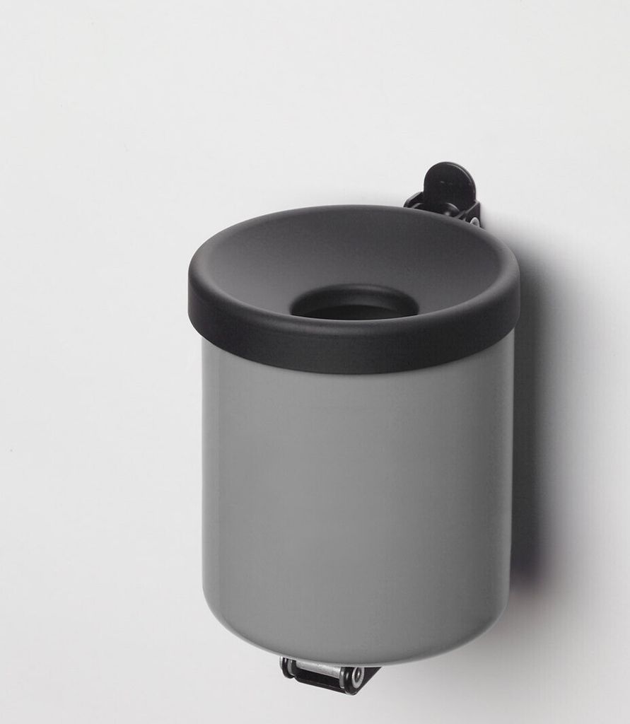 Robuster Ascher zur Wandmontage | 0,6 Liter, HxBxT 10x9x9cm | Stahl | Silber