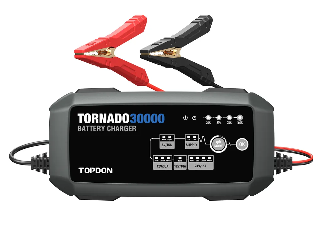 Chargeur de batterie pour voiture et camion TOPDON Tornado 30000 12V 24V