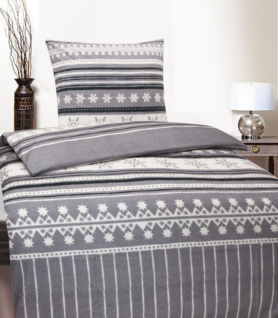 Bettwäsche Winter Biber Feinbiber Baumwolle 135x200 + 80x80 Produktbild 