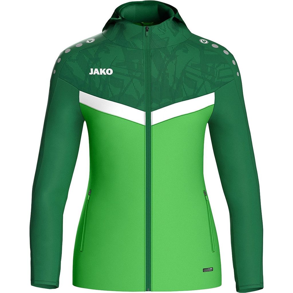 Jako Iconic Kapuzenjacke Damen - Soft Green / Sportgrün | Größe: 42