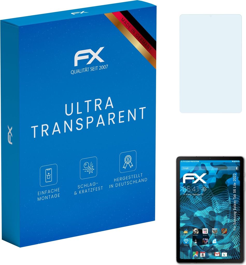 atFoliX FX-Clear 2x Schutzfolie kompatibel mit Samsung Galaxy Tab S6 Lite (2022) Displayschutzfolie