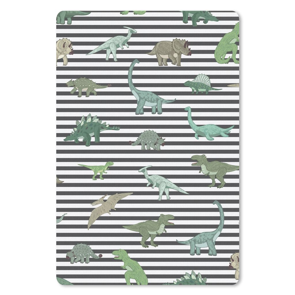 MuchoWow Mauspad Mousepad Kinderzimmer - Schwarz - Dinosaurier - Jungen - Mädchen - Kinder 18x27 cm - Mousepads - Maus Mat - Pad - Mausunterlage