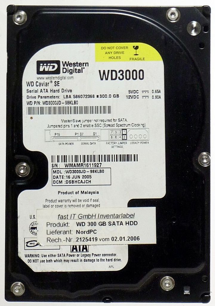 300GB HDD WD Caviar SE WD3000JD SATA ID12395