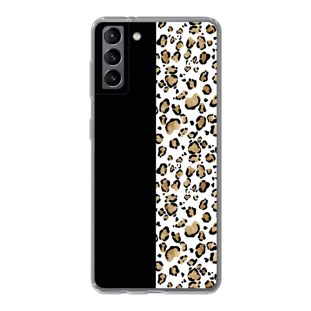 MuchoWow Handyhülle Schutzhülle Hülle für Samsung Galaxy S21 Plus Panther Druck - Tiere - Aquarell Silikon Softcase Handy Hülle - Handy-Tasche