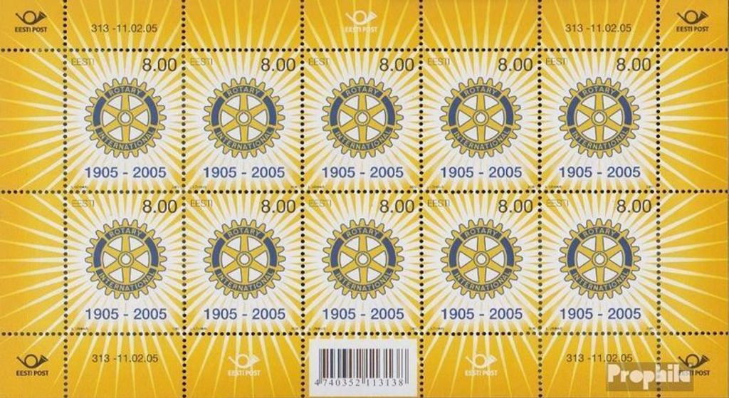 Briefmarken Estland 2005 Mi 505Klb Kleinbogen (kompl.Ausg.) postfrisch Rotary