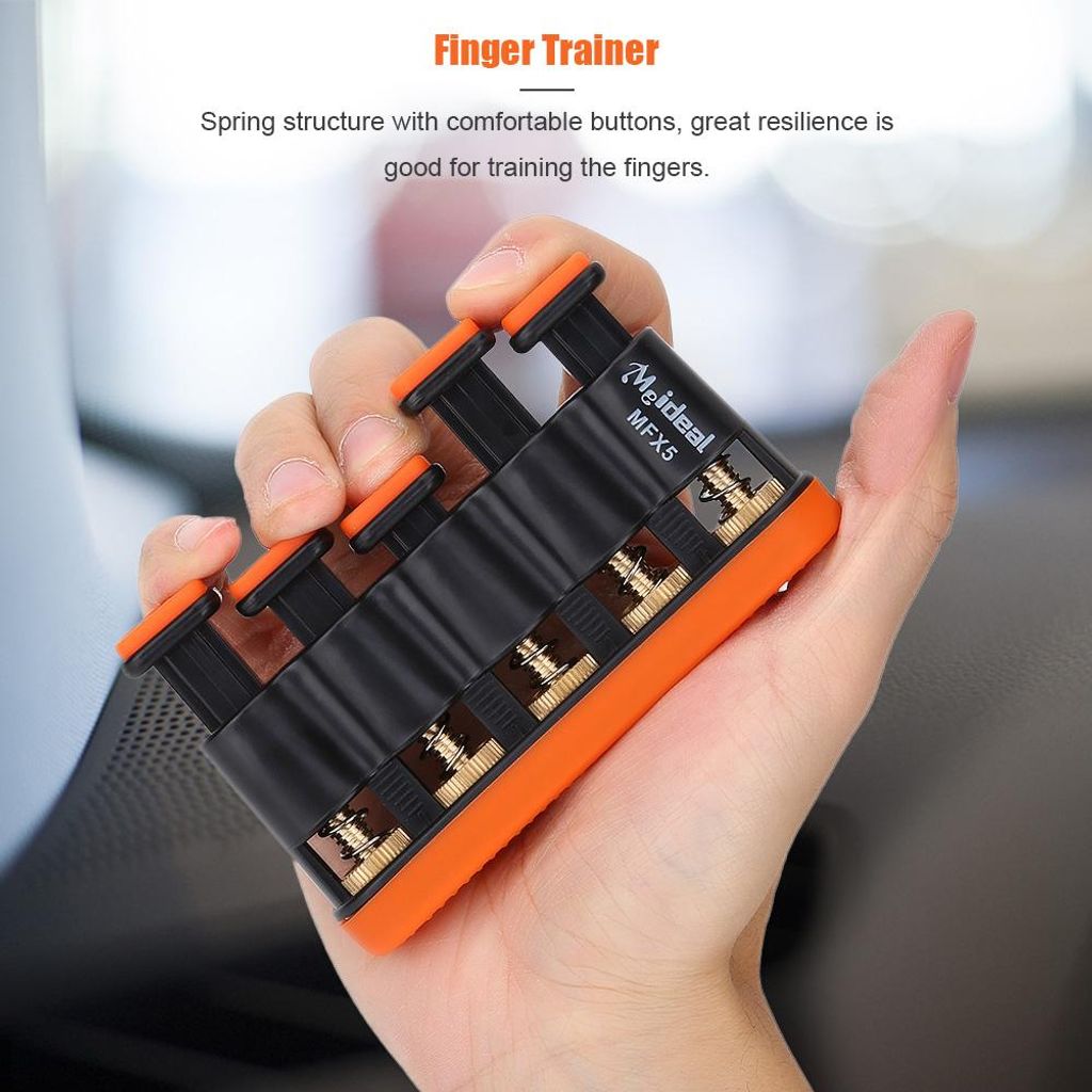 Variable Hand Finger Stärke Tension Exerciser Grip Trainer für Klavier Gitarre (Orange)