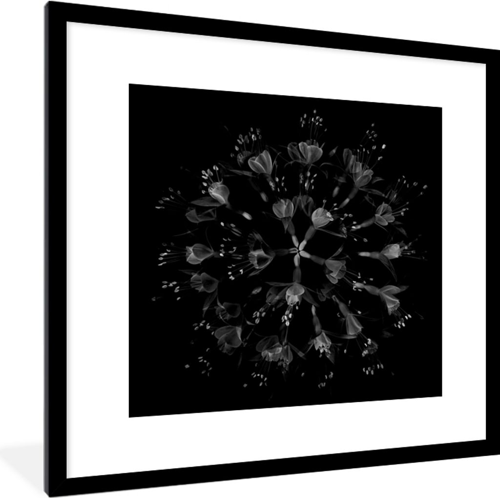MuchoWow® Gerahmtes Poster Blume - Lila - Blau - Makro - Produktbild 