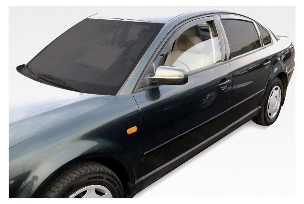 Windabweiser für Passat B5 Limousine 1996-2005, Heko Regenabweiser, getönt, 4-teilig, vorne, hinten, aerodynamisch