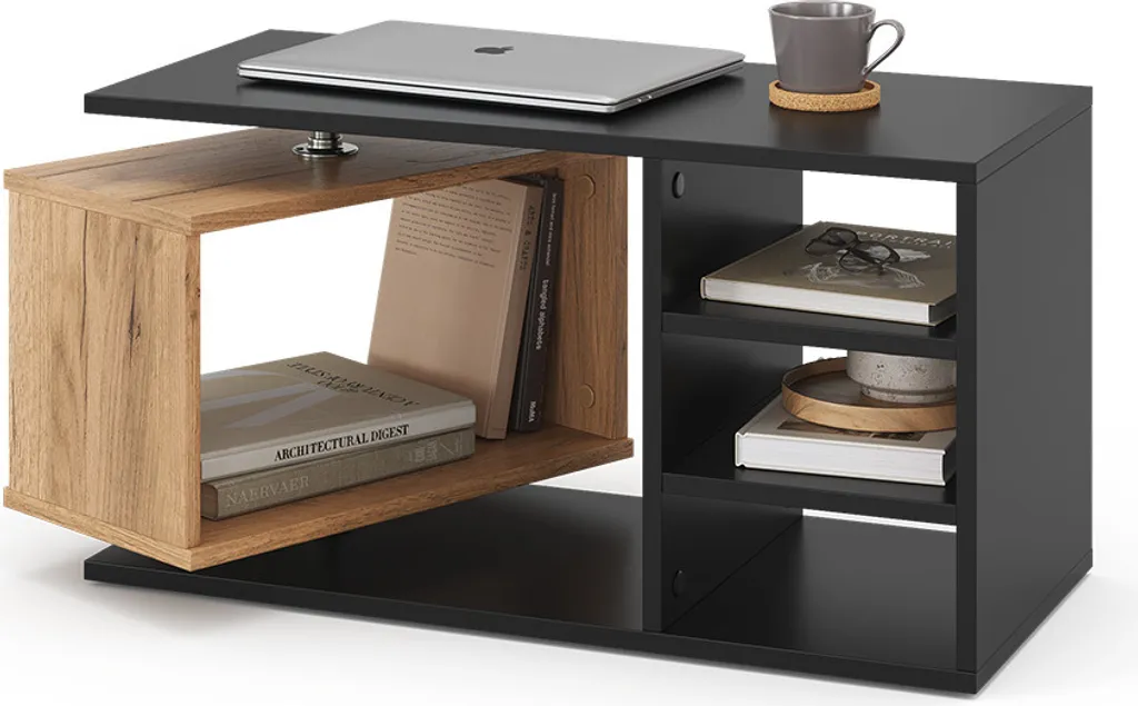 Table basse noire 88x35cm Vicco Rafi robuste avec finition premium - 7