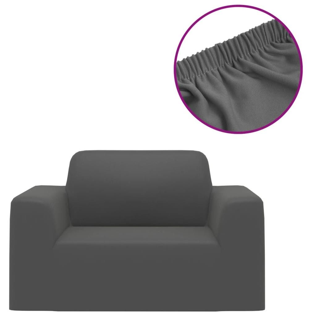 vidaXL Housse de canapé stretch anthracite jersey polyester Image du produit 