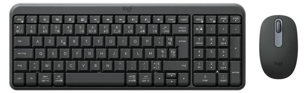 Logitech MK250 Wireless Keyboard and Mouse Graphite FR Produktbild 