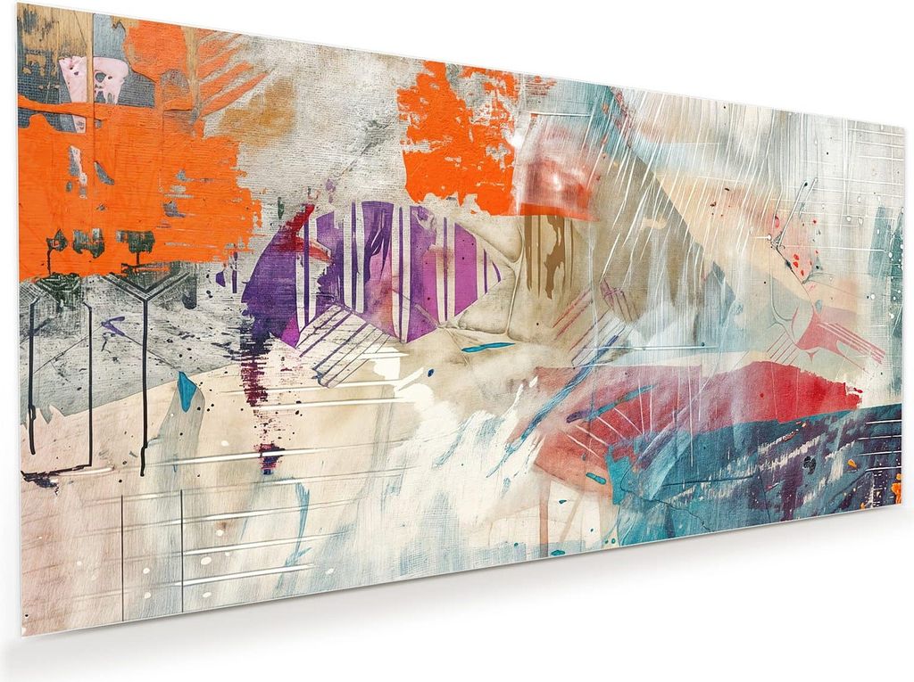 Glasbild 100x50cm in XXL für Wohnzimmer, Schlafzimmer Motiv Abstrakte Kunst