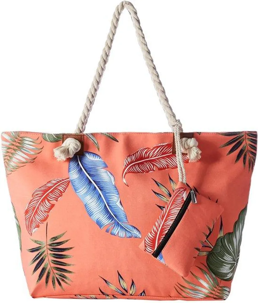 Sac Cabas de Plage XXL - Toile Sac Bandoulière Shopping Femme avec Zippé