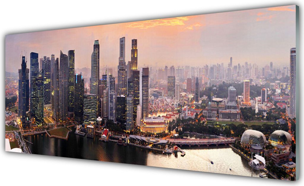 Acrylglasbilder 125x50 Wandbild Druck Stadt Gebäude