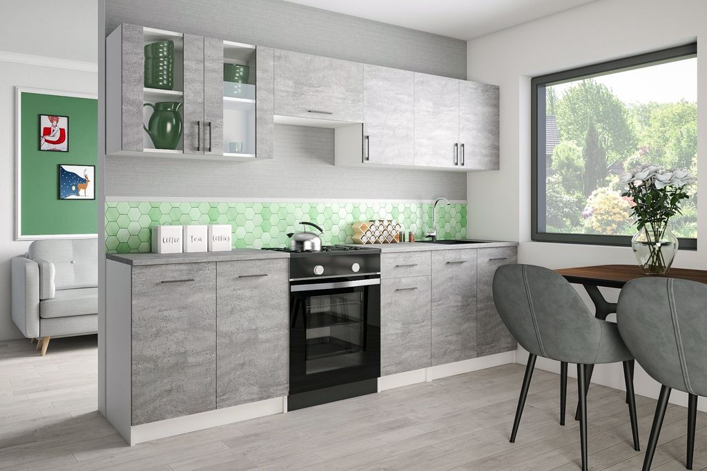 Roe Furniture | Küchenzeile - 260 cm - Grau - Einbauküche, Produktbild 