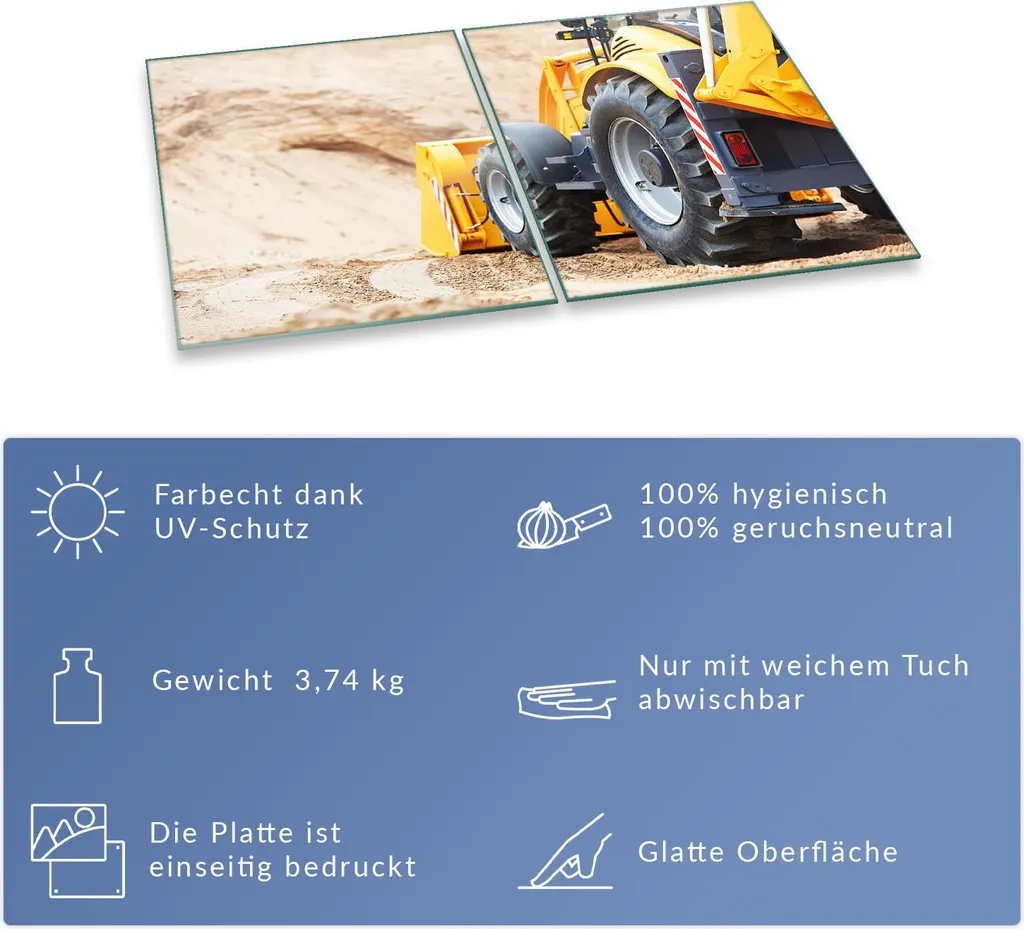 CTC-Trade Coprifornelli 2 X 40 x 52 cm Ceranfeld copertura 2 pezzi vetro paraspruzzi piastra di copertura in vetro piano cottura Ceran copertura blu bianco