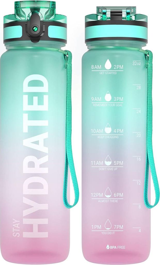 Sahara Sailor Trinkflasche, Sport [BPA-frei Tritan] 1L/500ML/750ML Auslaufsicher Wasserflasche, Sportflasche für Fahrrad, Camping, Yoga, Gym (1