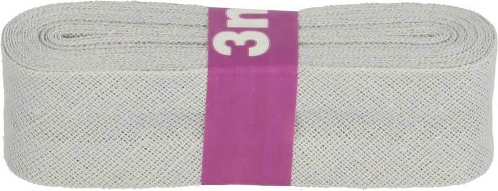 Schrägband 3m x 20mm Baumwolle gefalzt 60 Farben Einfassband Saumband