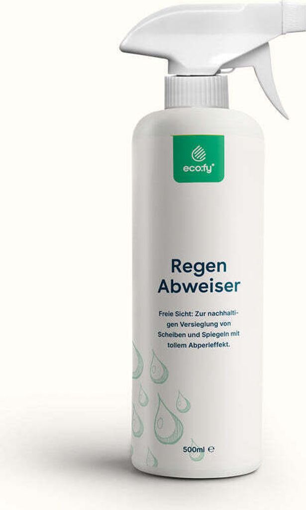 eco:fy Regen Abweiser für Scheiben Spiegel Helmvisiere mit Abperleffekt und Schmutzabweisung Scheibenversiegelung Glasversiegelung Regenabweiser