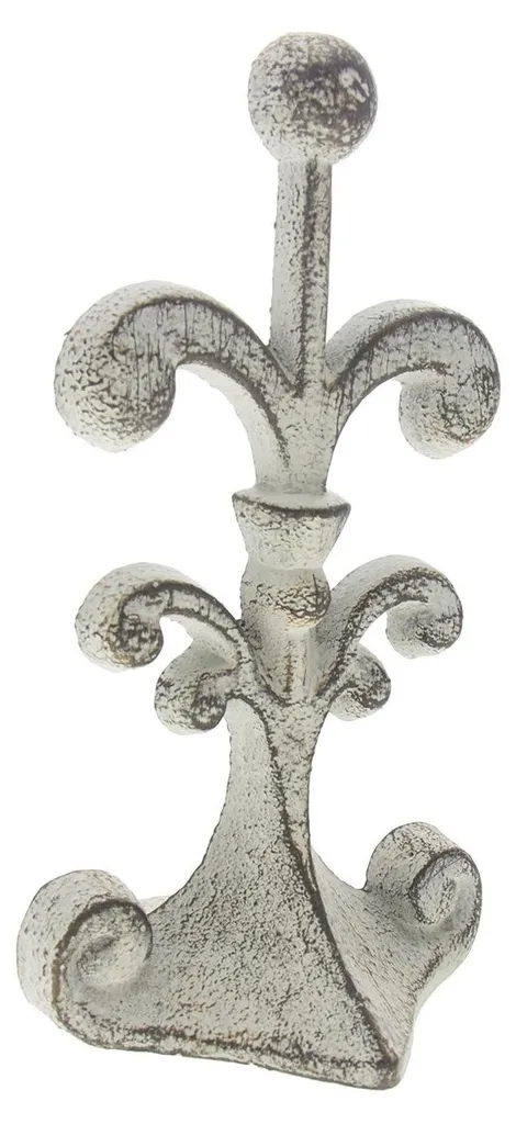 Cale-porte décoratif style vintage en fer forgé motif fleur de lys