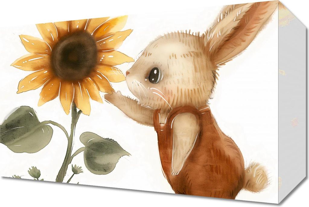 Bild 30x20cm Hase mit Sonnenblume