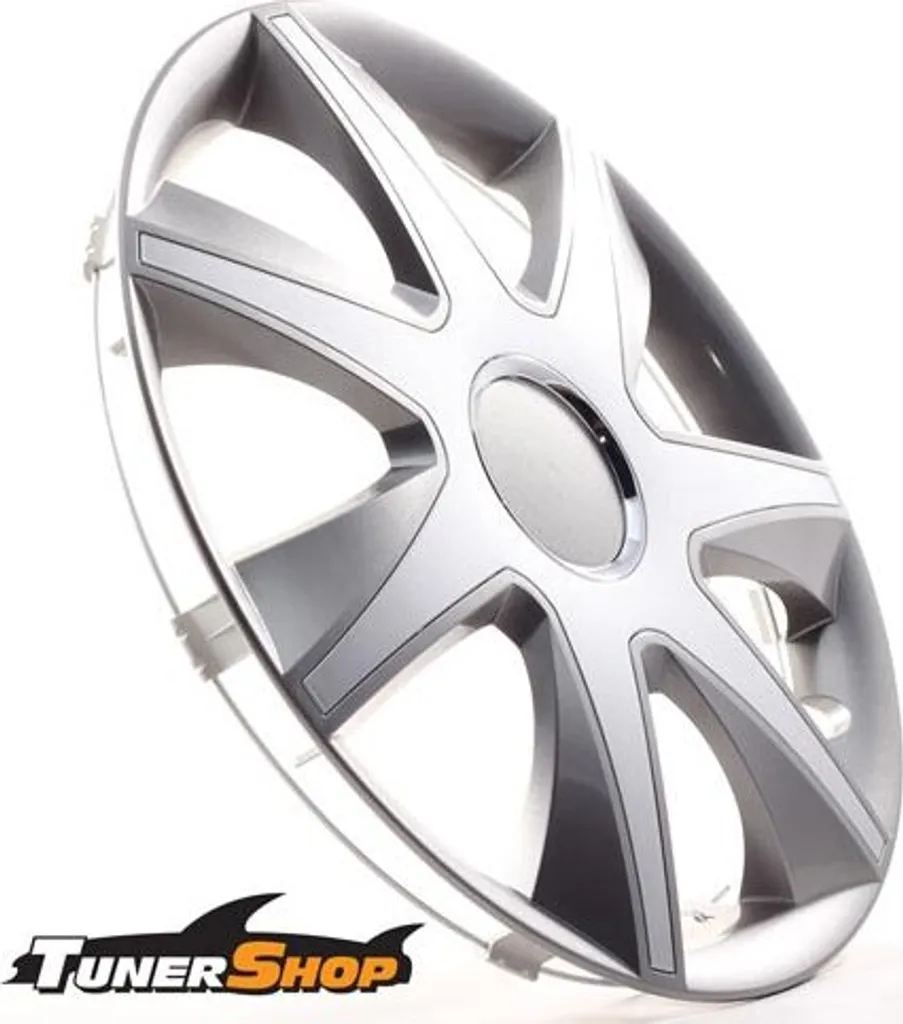 4 coprimozzo cerchi Tunershop 16 pollici Run I grigio / argento compatibili con BMW Daihatsu KIA Mazda Opel Skoda Volvo