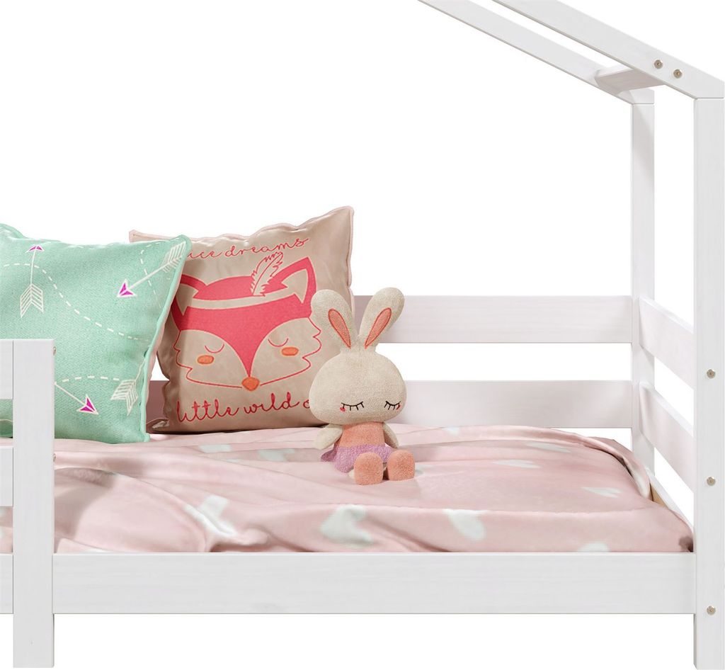 Hausbett RENA aus massiver Kiefer in weiß, schönes Produktbild 9