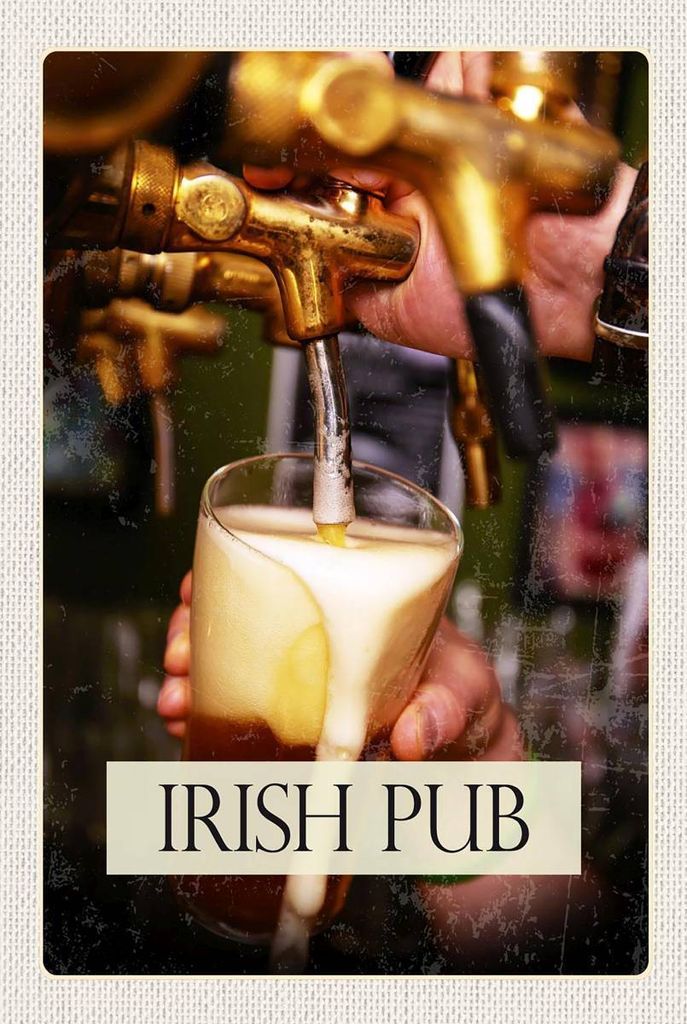 vianmo Holzschild 18x12 cm Irland Irisches Bier Tradition Alkohol