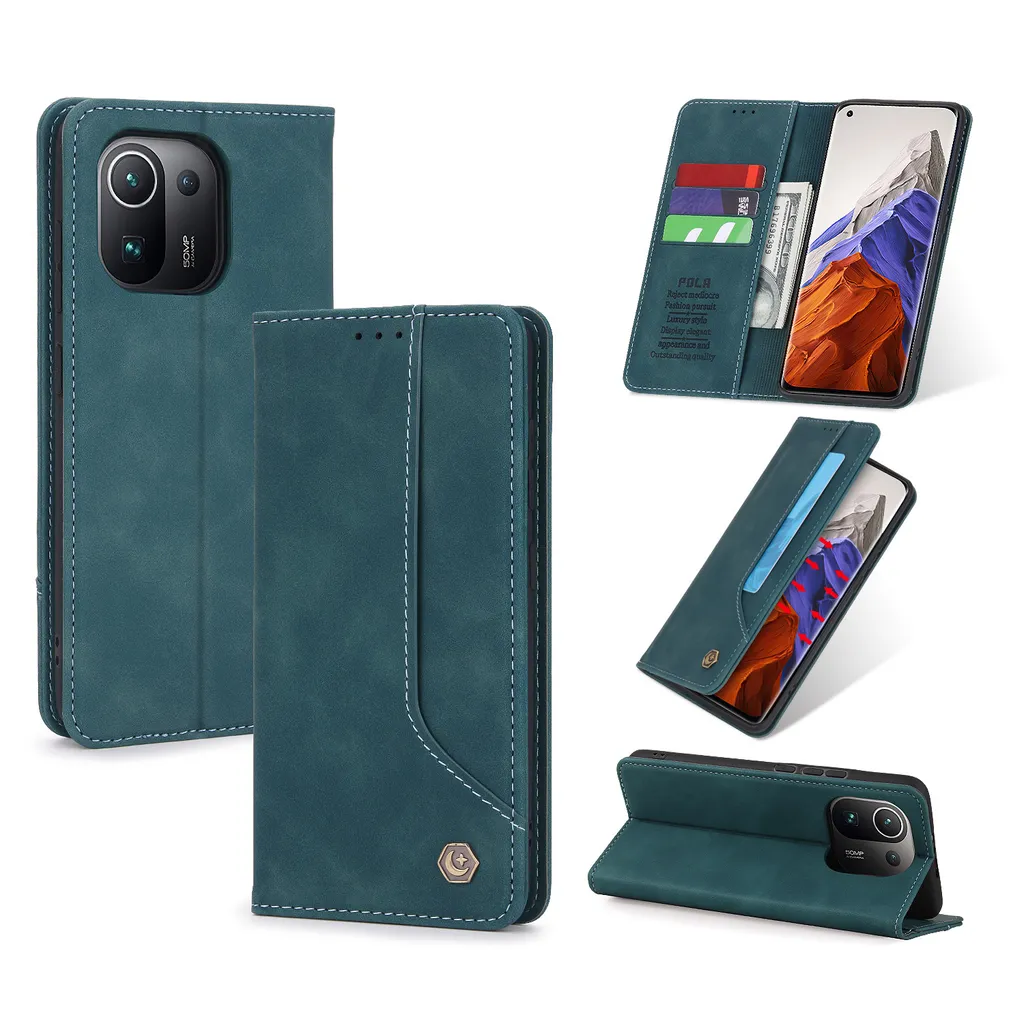 NEXCURIO Custodia a Libro Cover Portafoglio per Xiaomi Mi 11 Lite 5G NE Flip Case in Pelle Fiori Donna con Tasca Zip Porta Carte Laccio Supporto Antiurto - Rosa