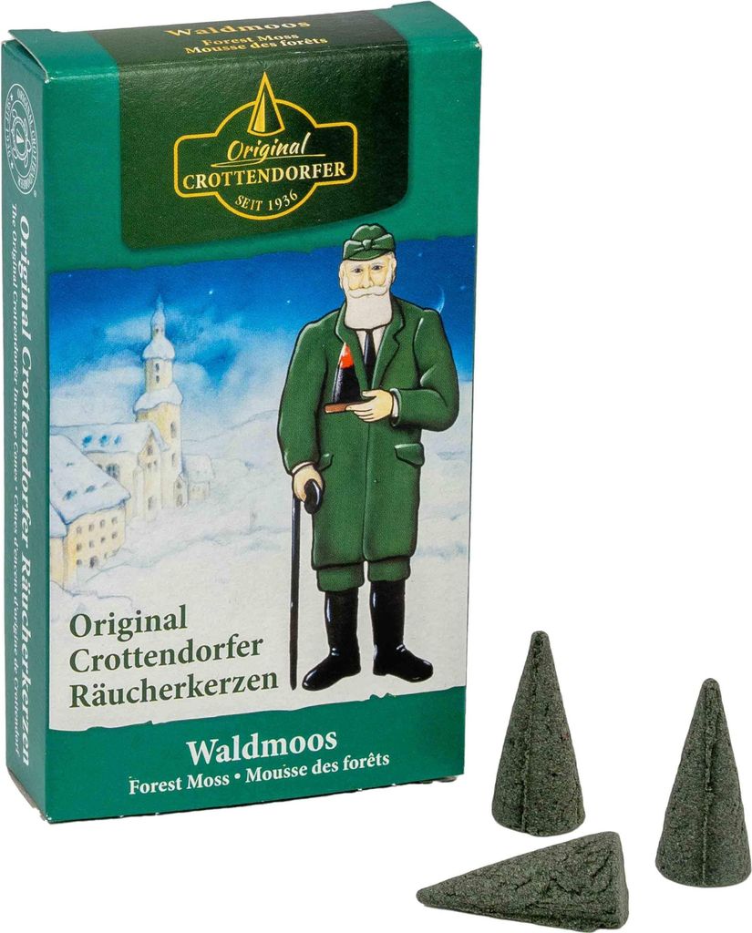 Räucherkerzen Räucherkegel in Moosgrün mit erdig-frischem Waldduft BxHxT 6x11x2cm NEU