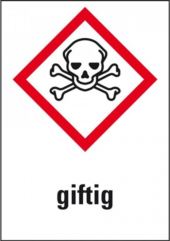 Dreifke Aufkleber I Gefahrensymbol Totenkopf mit gekreuzten Knochen GHS 06, ...