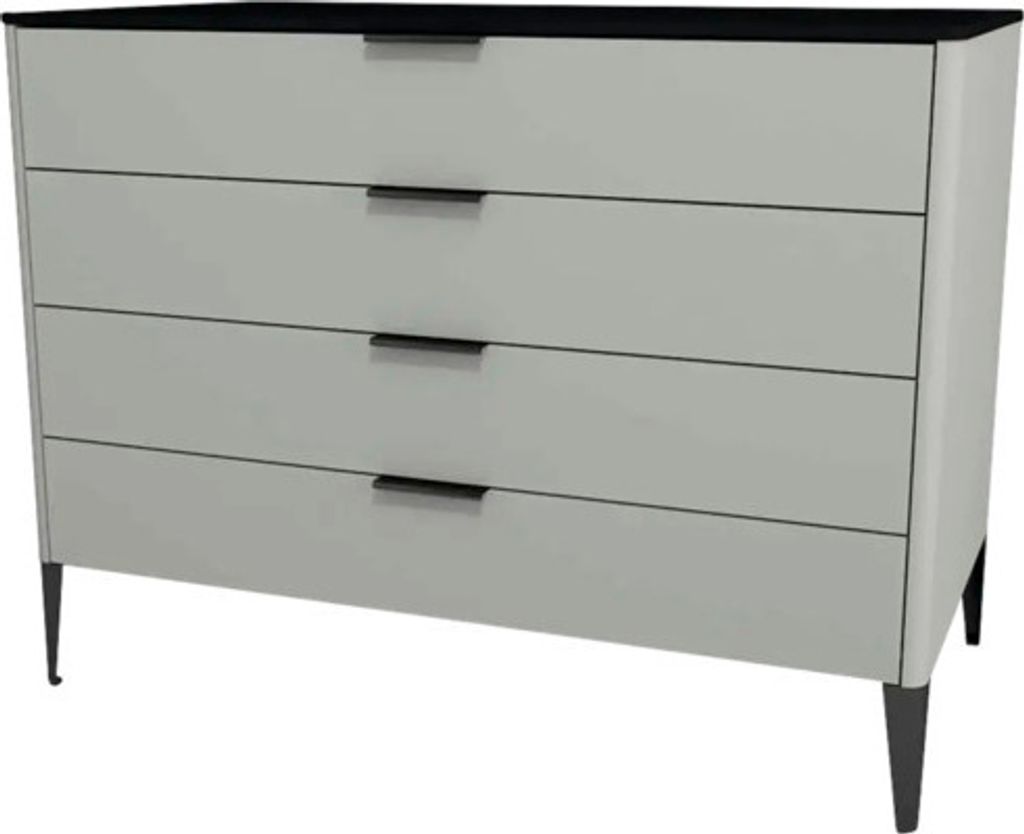 Kommode mit 4 Schubladen Devo Lotos 76x100x53 cm stahlperfect touch stahlgrau/schwarz
