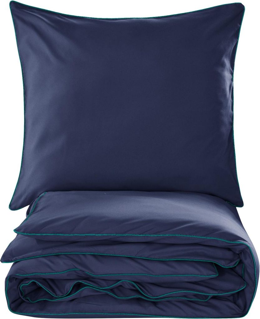 Set di biancheria da letto - 220x200 cm - Blu scuro - Immagine del prodotto 