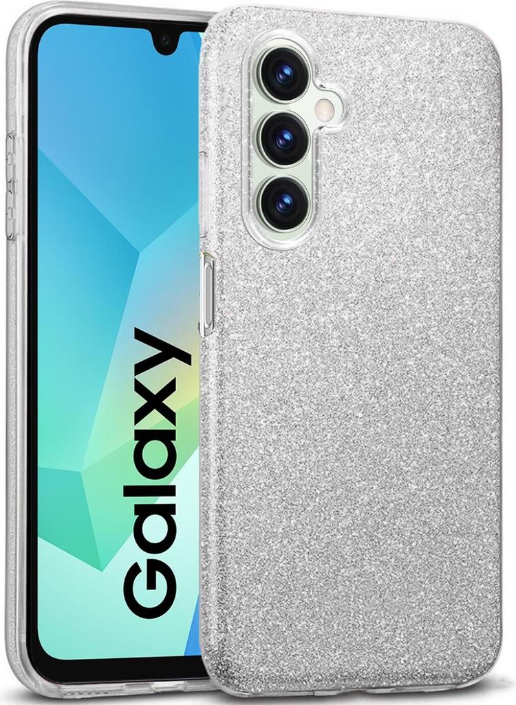Conie Glitzer Schutzhülle für Samsung Galaxy A56 5G Hybrid Silikon Hard Case TPU Cover Hülle in Silber