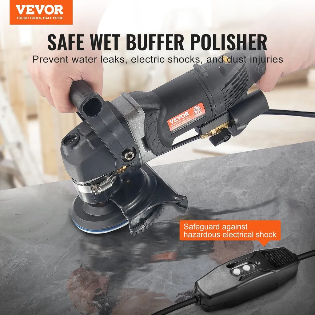Polisseuse Ponceuse Électrique à l'eau 800W avec 6 Vitesses Variables