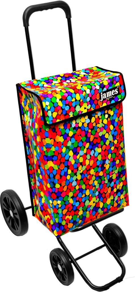 James Einkaufstrolley - CONFETTI - stabiler Einkaufswagen mit individuellem Design - einfarbig: rot in Ausführung: Quattro-4Raeder