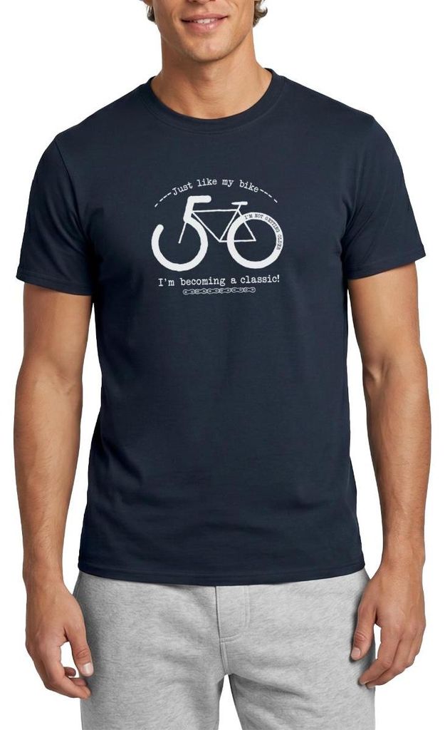 Spreadshirt 50. Geburtstag Fahrrad Geschenk Für Fahrradfahrer Männer T-Shirt, S, Navy