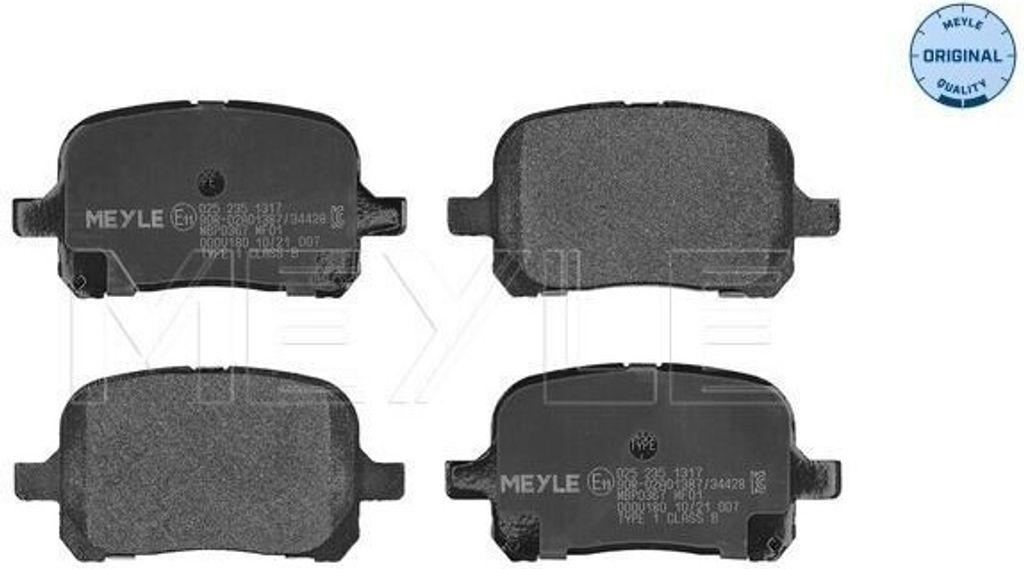 MEYLE 025 235 1317 - OE 04465 33120 Bremsbeläge, Vorne für RX (MCU15), Camry (V1), Camry (V2), Previa (R3)